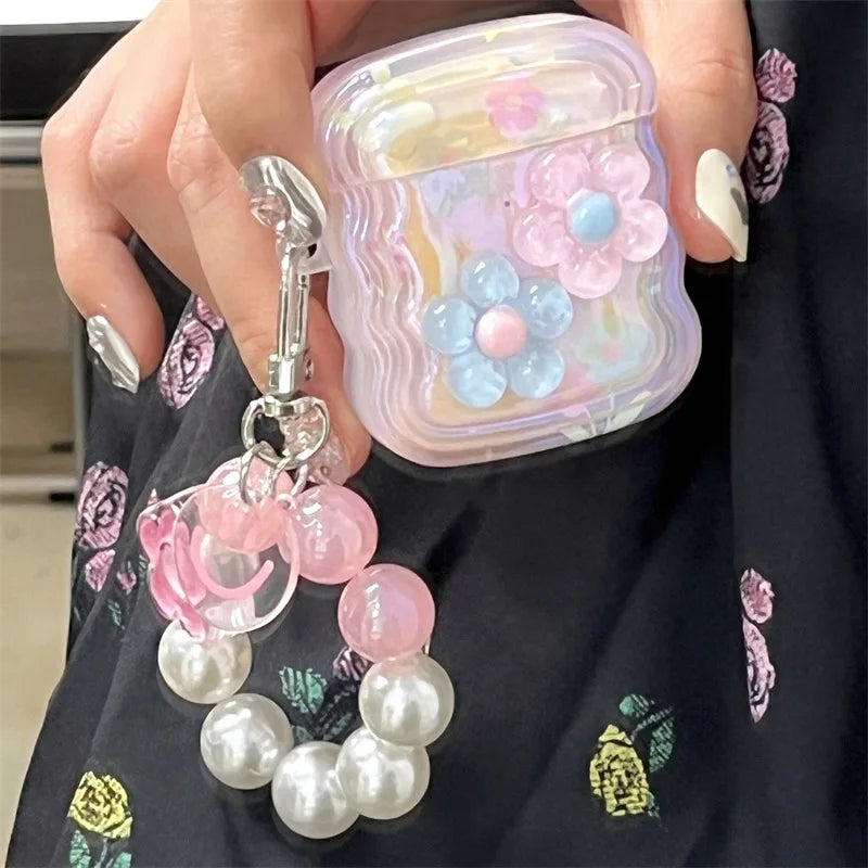 Flower Silicone Soft Shockproof Bracelet Love ins Cute Wireless Bluetooth Earphone Case For Apple Airpods Pro 2nd 3 2 1 Capa
