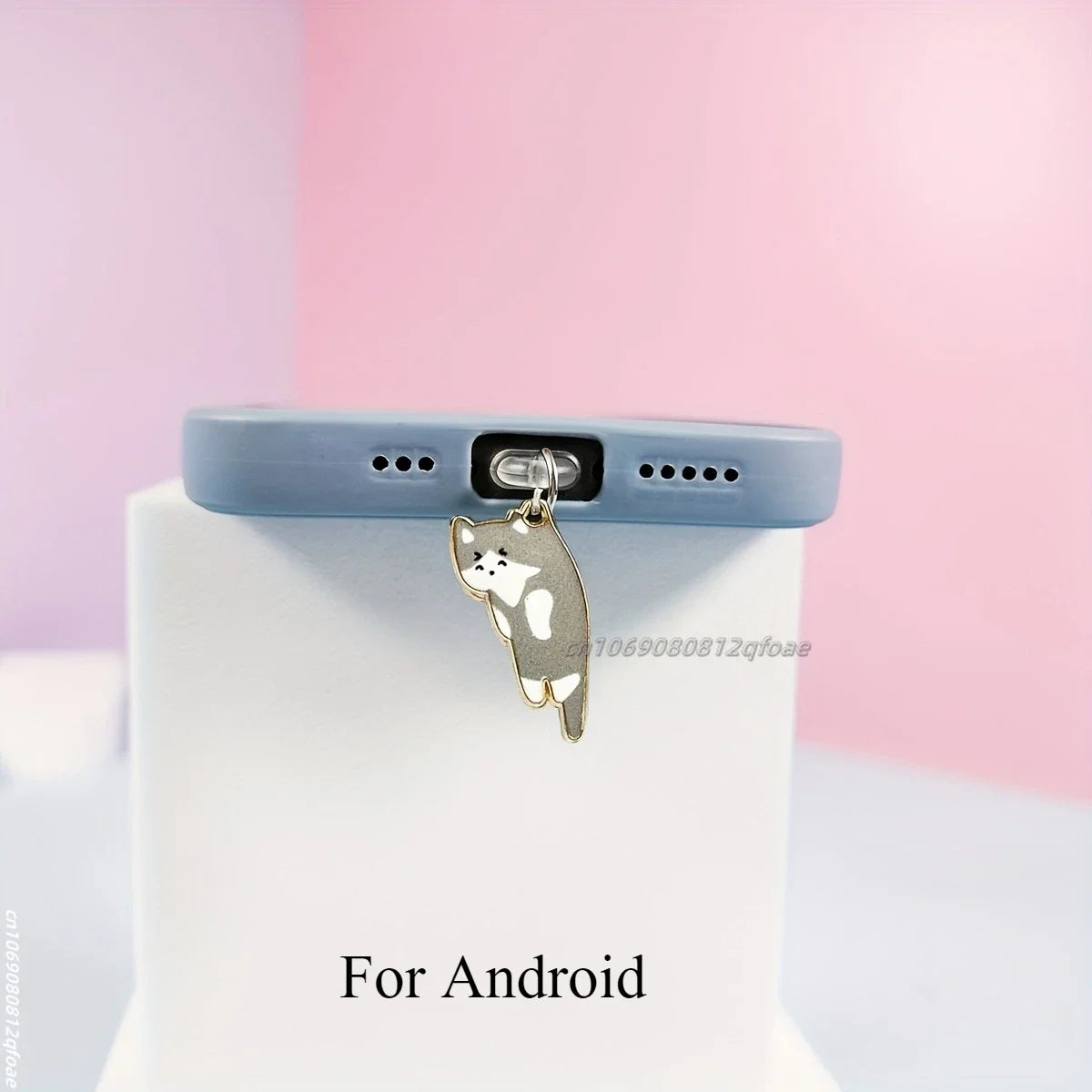 1pcs cat phone dust plug suitable for iPhone for Samsung Type-C interface dust plug phone suspension accessories cute cat