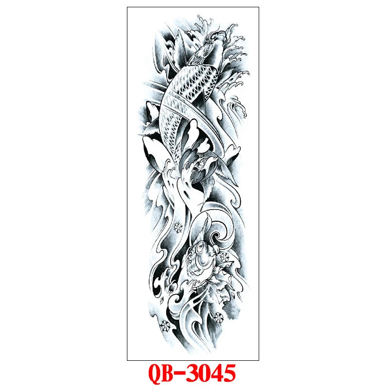 Waterproof Temporary Tattoo Sticker Large Size Tattoo for Men Sleeve Clock Fake Tattoo for Women Girl Full Arm Tattoo Fake