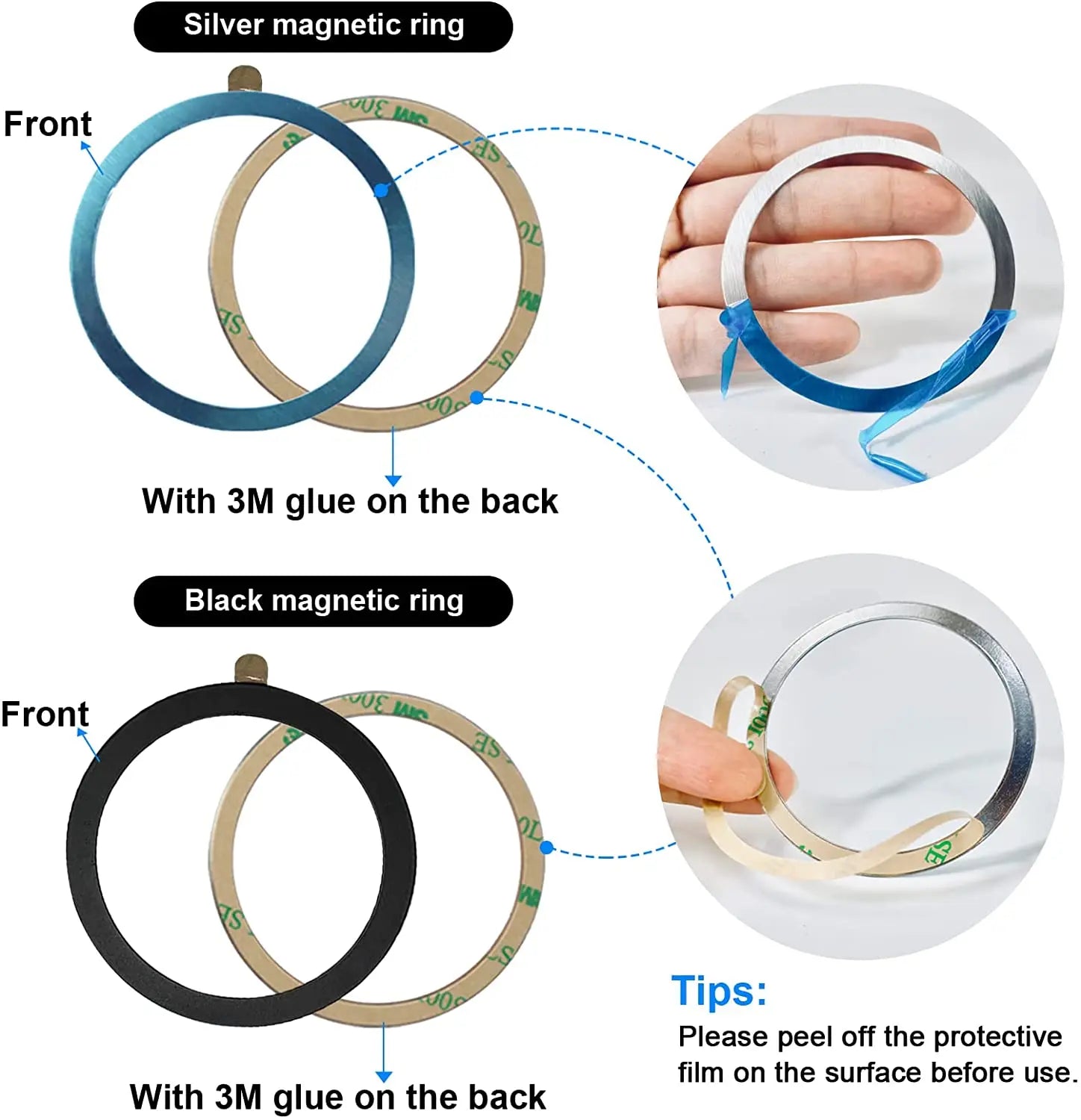 1-5PCS Metal Plate Ring for Magsafe Wireless Charging Iron Sheet Stickers Magnet Car Phone Holder Adhesive Disk for IPhone 14 15