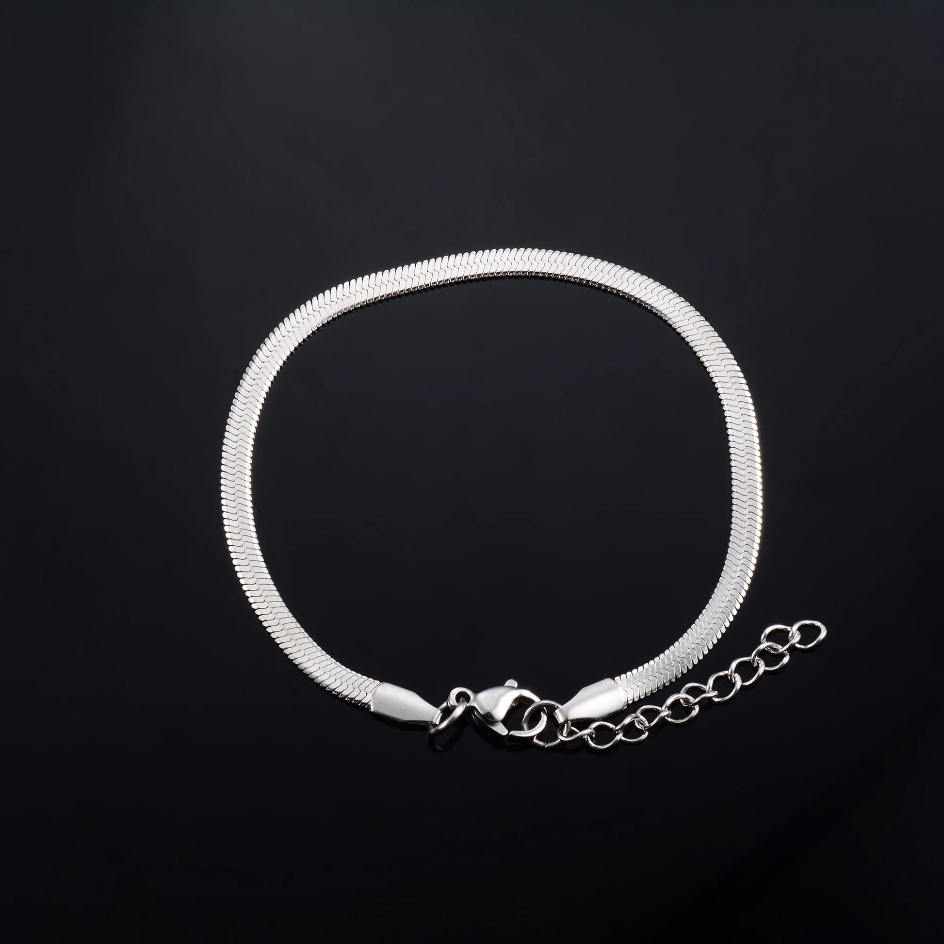 Women Men Bracelet Blade Chain for Hand Foot Stainless Steel Bangle with Extension Ankle Anklet Jewelry Making Accessories Gift