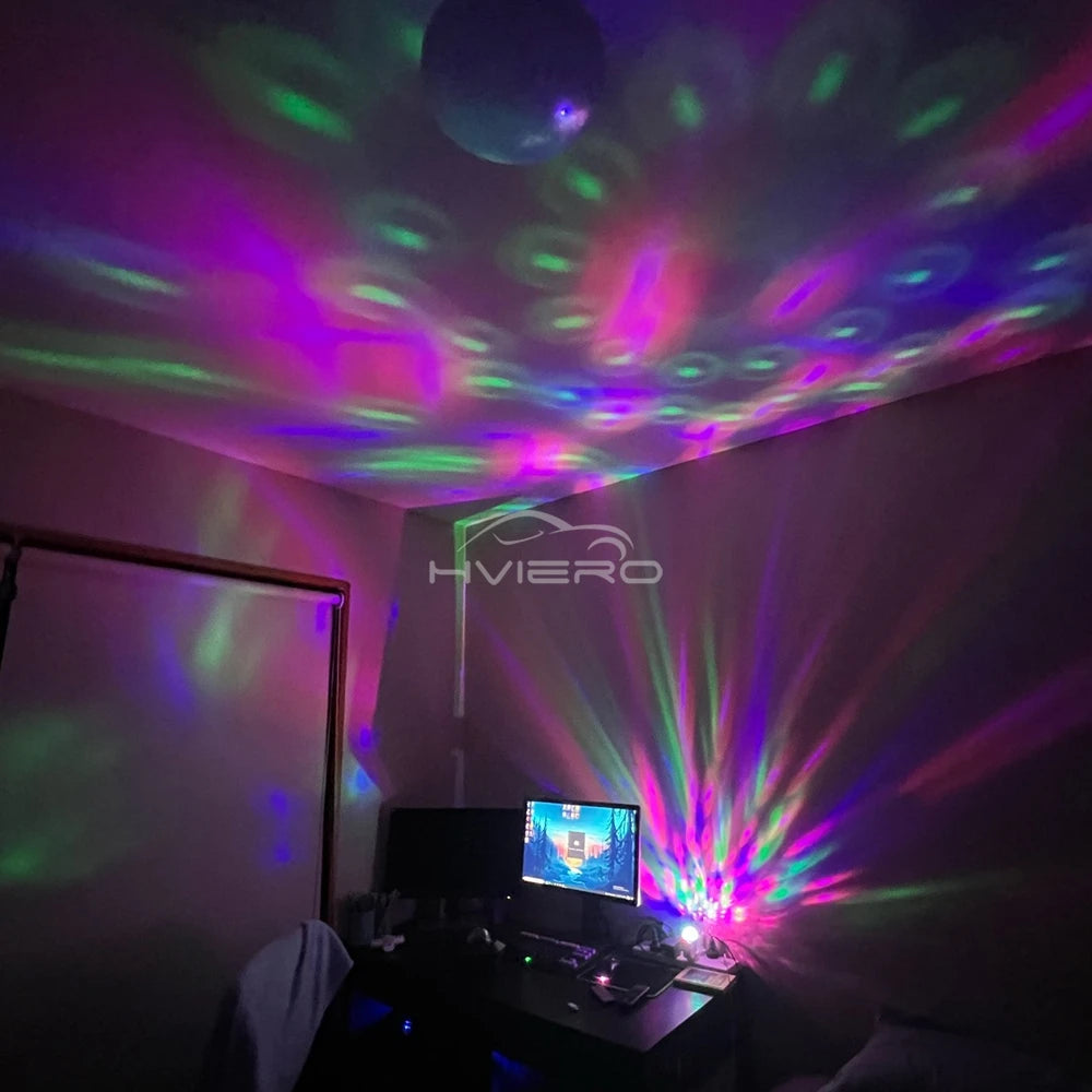 Car DJ RGB Music Sound Colorful LED Mini Mushroom Atmosphere Lights Auto USB-C IOS Holiday Party Karaoke Welcome Decoration 5V