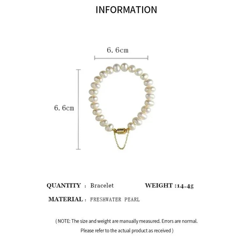 Elegant Irregular Simulated-pearl  Bracelet for Women's Magnetic Buttons Creative Design Bracelet Wedding Jewelry Accessories