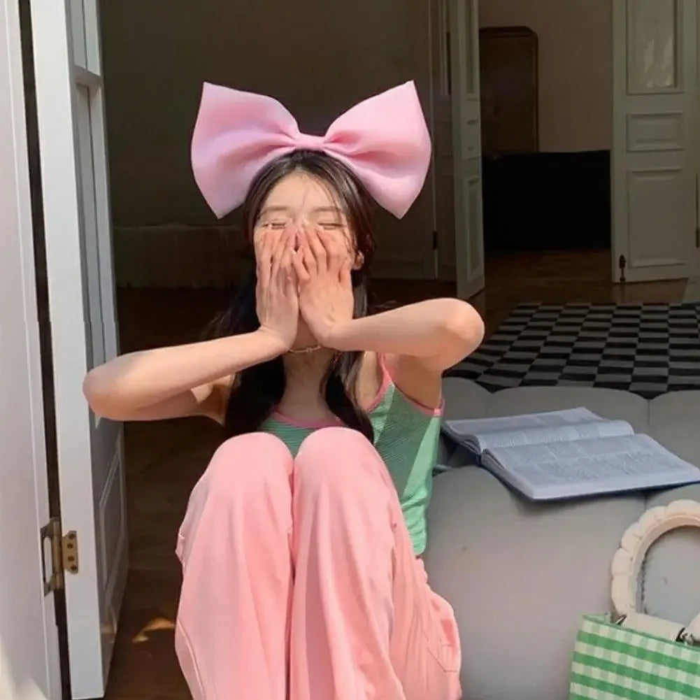 Pink Black big Bow Knot Hairbands Hairpin for Women Girls Hair Accessories Hair Band Ties Headbands for Children Headdress