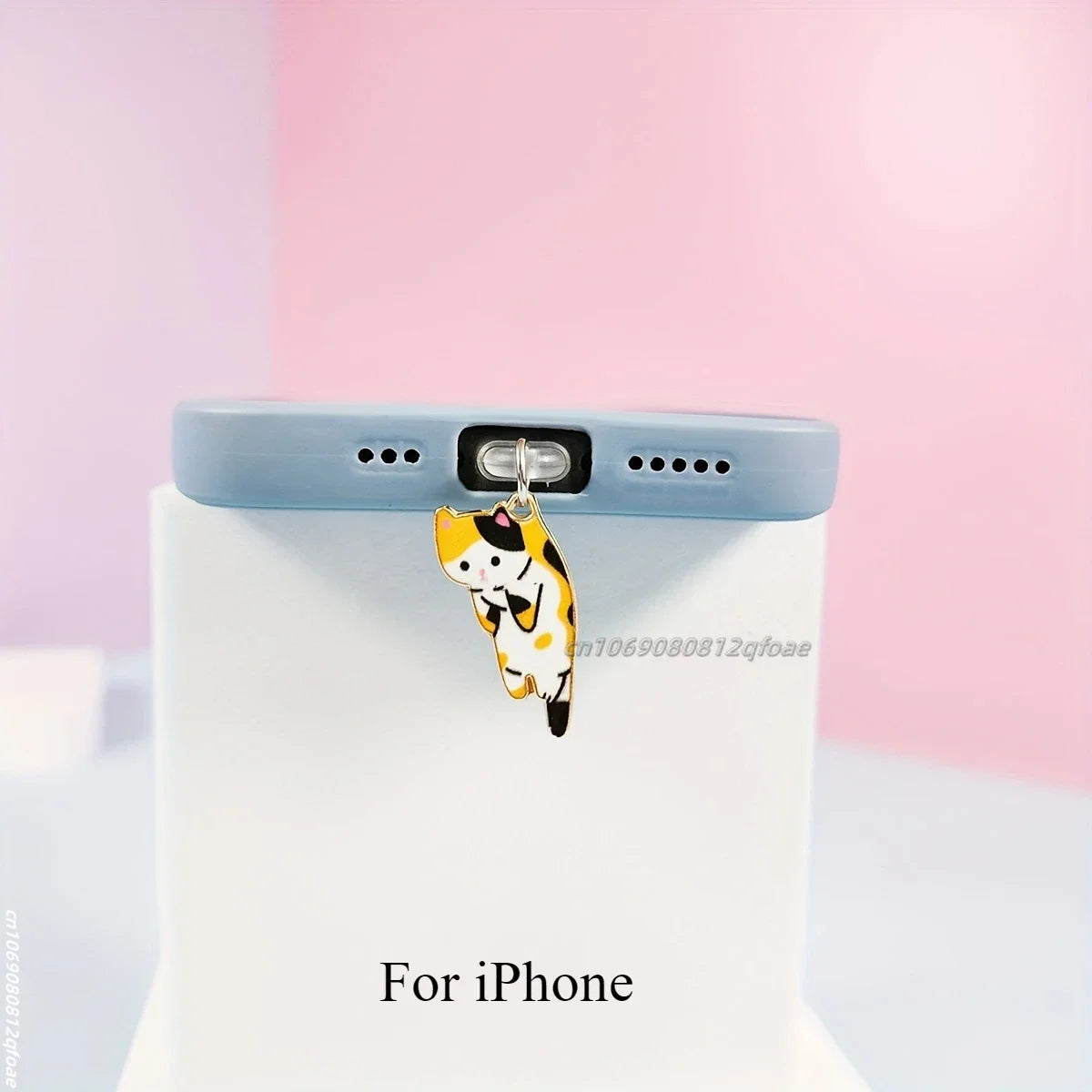 1pcs cat phone dust plug suitable for iPhone for Samsung Type-C interface dust plug phone suspension accessories cute cat