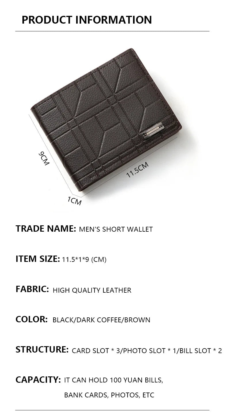 Vintage Pu Leather Wallet Minimalist Purse for Men Money Change Pouch Credit Card Holder Man Birthday Gifts Purse  Card Holder