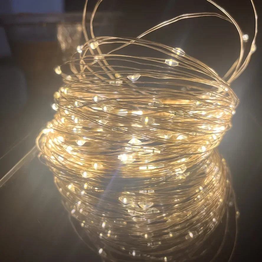 5M Waterproof LED String Lights Copper Wire Fairy Lights Battery Operated DIY Wedding Party Christmas Decoration Lights String