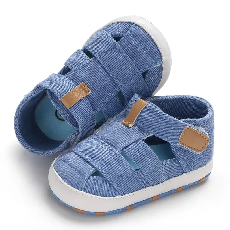 0-24montsh Infant Boys Canvas Shoes Moccasins Child Sandals Boys Summer Sandals Sneakers For Baby Boys Solid Black Sandals