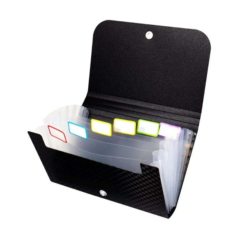 Small File Wallet Receipt Folder A6 Accordion Folder 7-layer 13-layer File Case Waterproof with Self-adhesive Index Tabs