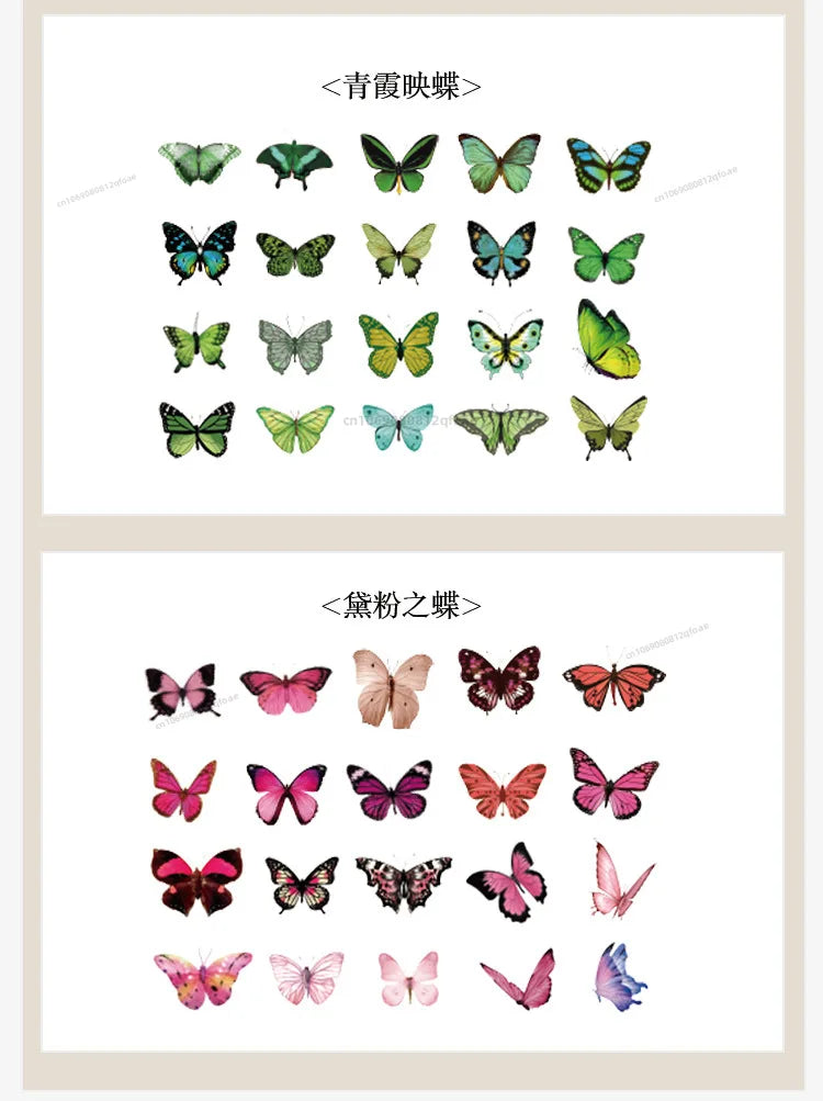 40sheets/pack Vintage Gilding butterfly Notebook Decorative Stickers Decorative Stickers For Scrapbooking Label Diary