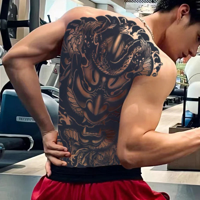 Angel Wings God Tattoo Stickers Realistic Juice Ink Semi Permanent Full Back Body Tattoo Temporary Lasting 2 Weeks Men Adult
