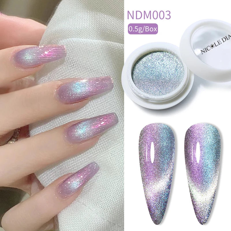 1 Box Red Cat Magnetic Powder Water Light Pink Cat Magnetic Effect Nail Chrome Pigment Dust Manicure New Year Nail Art Supplies