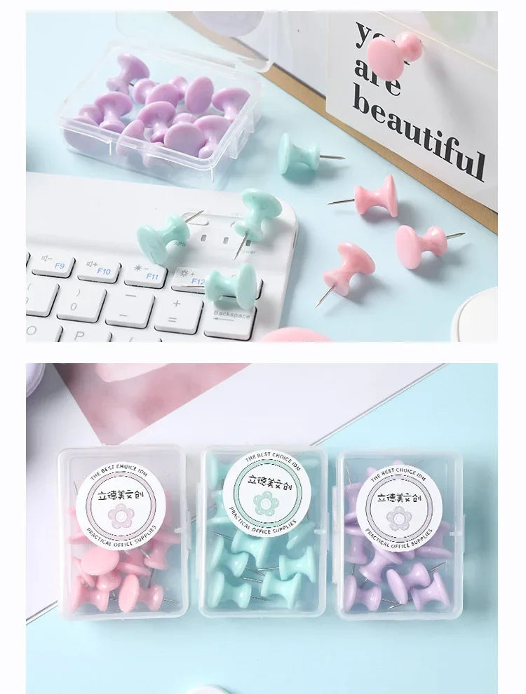 40/10Pcs Pink/Green/Purple Push Pins Thumb Thumbtack Board Pins Drawing Photo Wall Studs Office School Supplies