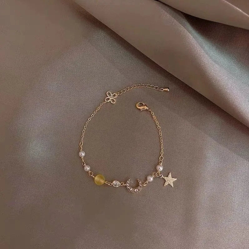 Chinese Style Tassel Beaded Bracelet for Women Retro Butterfly Pendant Charm Bracelets Temperament Bangles Fashion Jewelry Gift