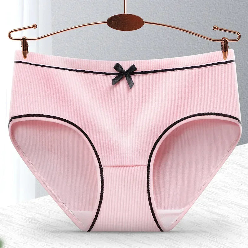 Ladies Cotton Underwear Panties Girls Sexy Seamless Antibacterial Crotch Breathable Briefs Mid-waist Large Size Women's Panties
