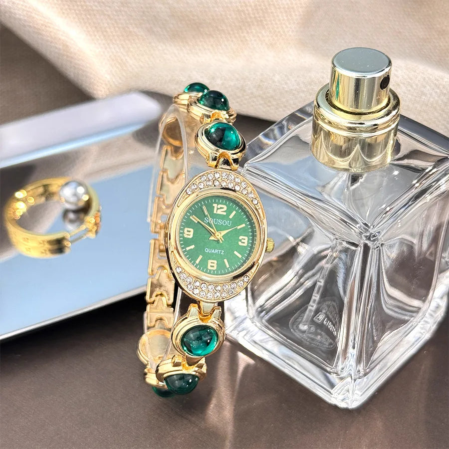 Luxury Bracelet Women Watches New Ladies Yuanbao Shaped Rhinestone Inlaid Women's Quartz Wristwatch Fashion Watches Dropshipping