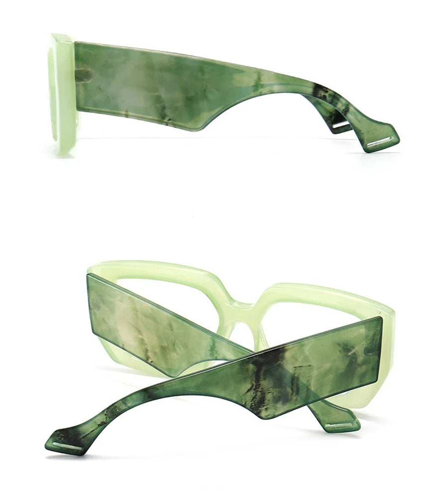 New Fashion Colorful Square Women Glasses Frame Clear Anti Blue Light Spring Hinge Wide Legs Eyewear Men Optical Polygon Frame