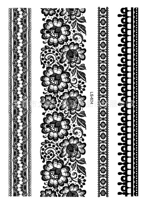 Waterproof Temporary Tattoo Sticker stripe QR code streak line Fake Tatto Flash Tatoo Back leg Abdomen Arm for Girl Women Men