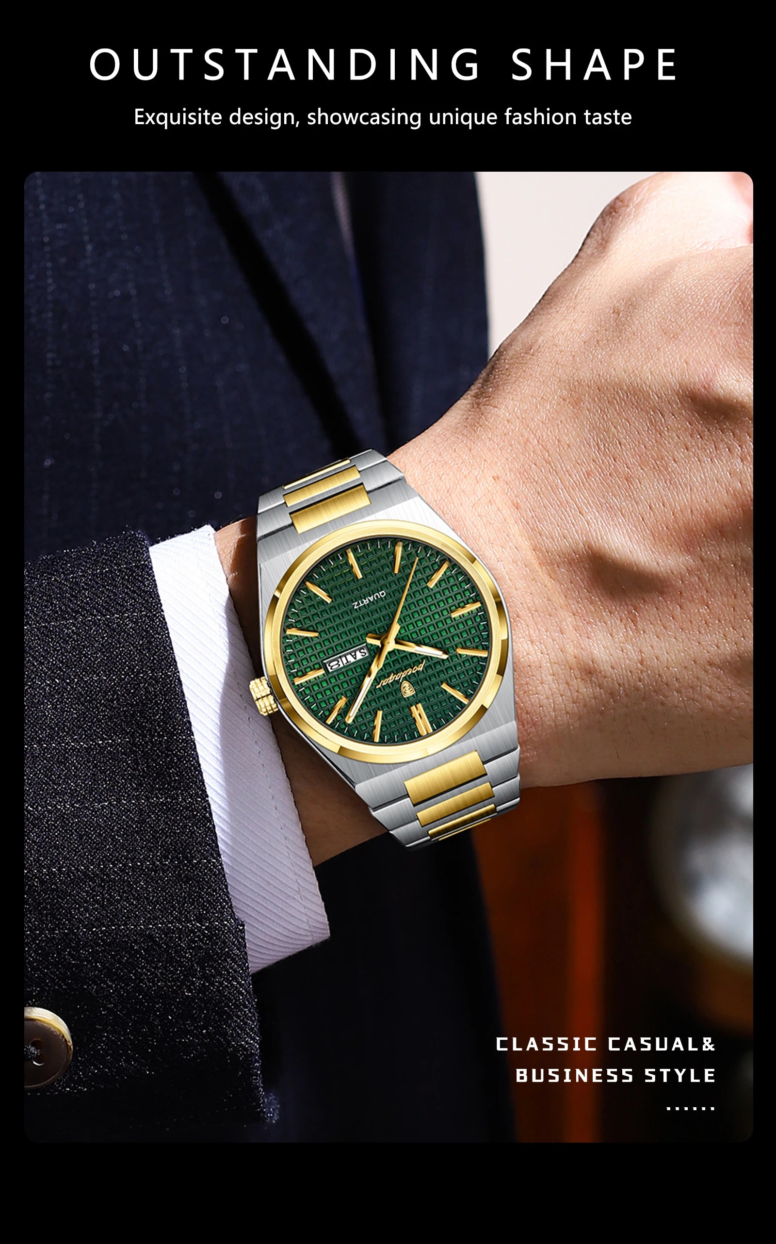 POEDAGAR Luxury Men Watch Date Week Waterproof Luminous Stainless Steel Watch For Man Casual Quartz Men's Watches Male Sport+Box