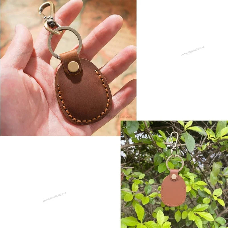 For Airtags Protective Case Retro High Quality PU Leather Keychain For Apple Anti-lost Tracker Locator Device Accessories