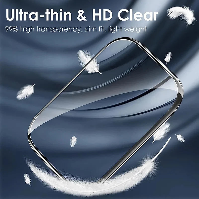 Soft Glass For Apple Watch Screen Protector 49 mm 45 41 44 40 42 38 9D HD Full Film iWatch Series 9 8 7 6 SE 5 4 3 2 Accessories