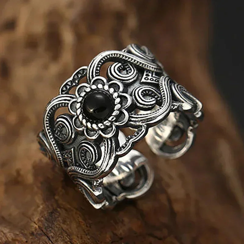 Punk Excalibur Open Ring Vintage Medieval Templar Shield Ring Men's Domineering Cool Trend Jewelry Gift
