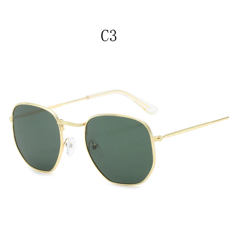 Classic Square Sunglasses Men Women Brand Designer Vintage Sun Glasses Male Metal Frame Outdoor Shades Driving Oculos De Sol