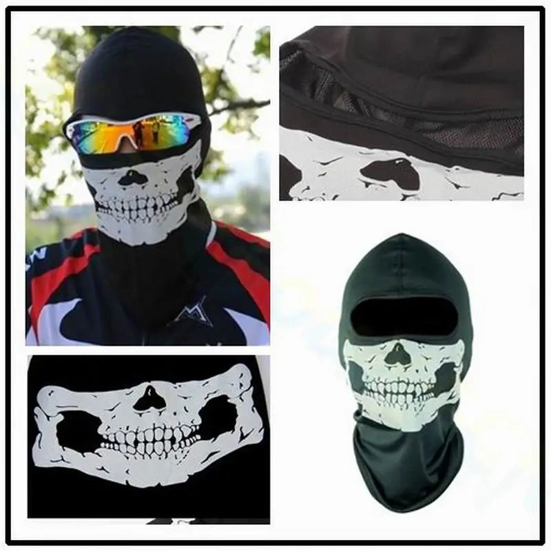 Motorcycle Balaclava Skull Print Moto Full Face Mask Windproof Skiing Head Neck Warmer Cycling Biker Hood Cap Men Helmet Liner