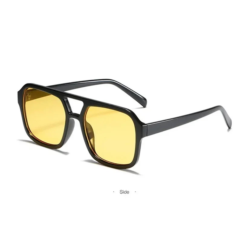 Vintage Square Sunglasses for Woman Retro Brand Sun Glasses Female Black Yellow Fashion Candy Colors Oculos De Sol Feminino