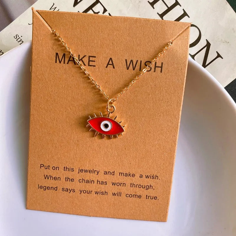 Color Turkey Eye Pendant Necklace for Women Men Fashion Luck Pendant Neck Jewelry Gift for Friend Wholesale