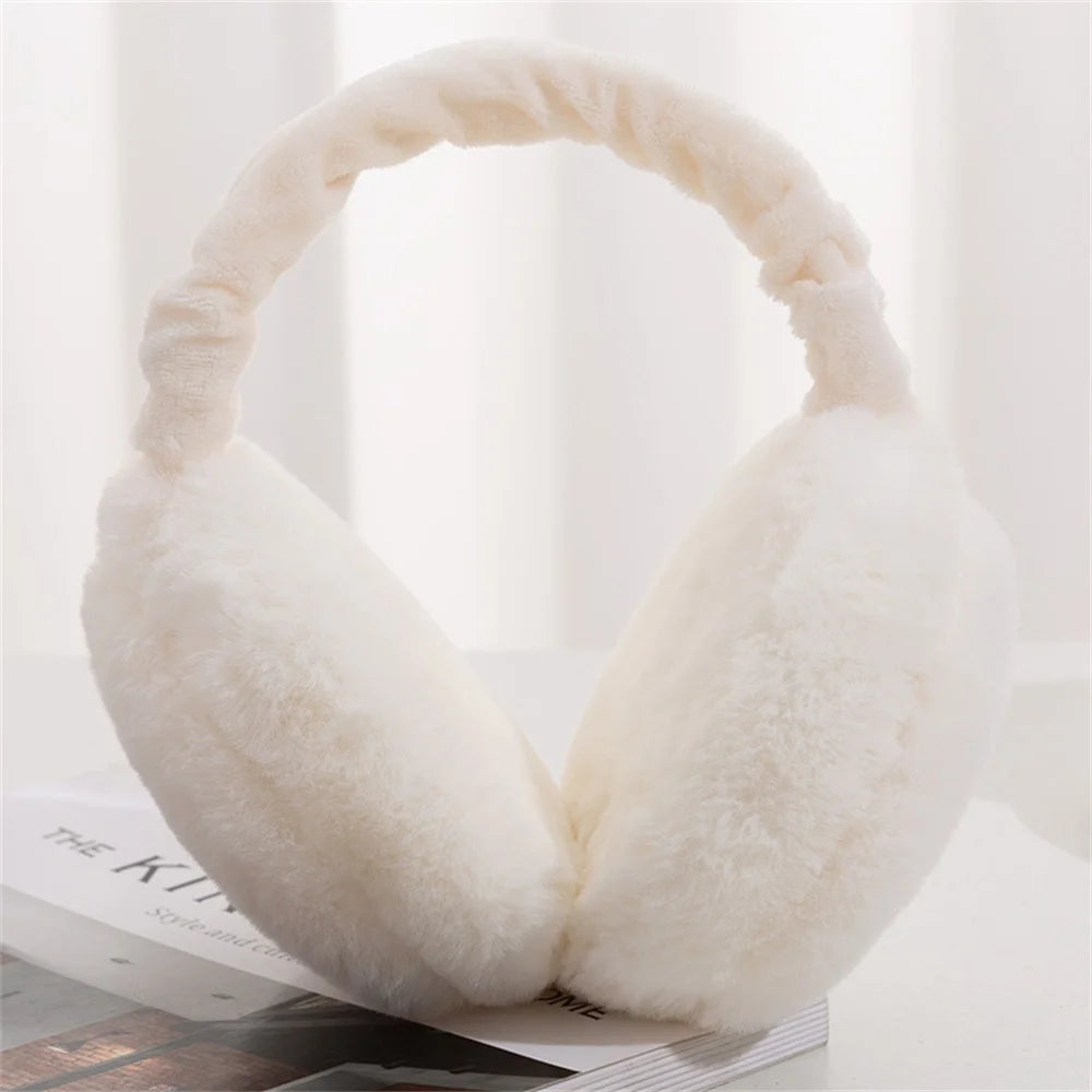 Furry Earmuffs Sequins Stars Pattern Winter Warm Earmuffs Foldable Plush Ear Muffs Women Outdoor Skiing Ear Warmer Earflap Lady