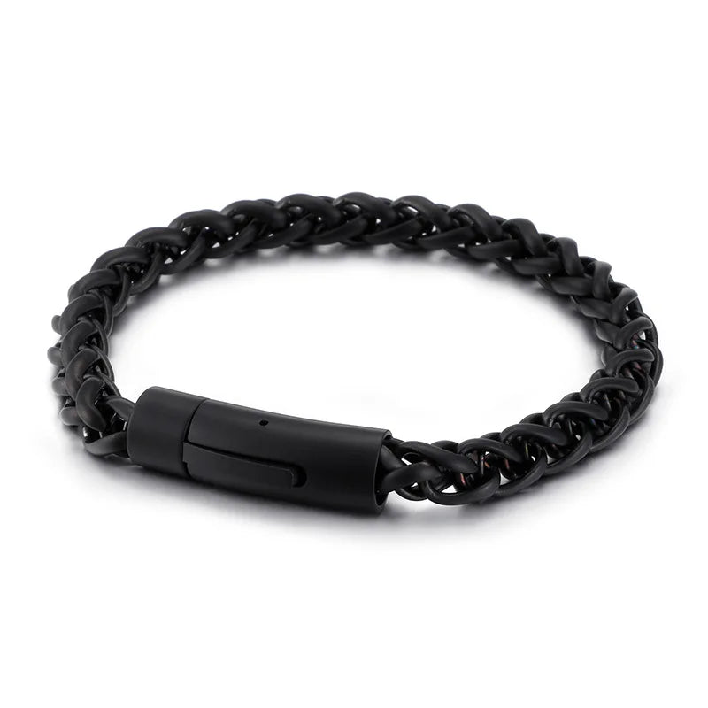 Classic Fashion Keel Bracelet Fish Hook Clasp Mens High Quality Silver Plated Bracelet Maletrend Party Jewelry