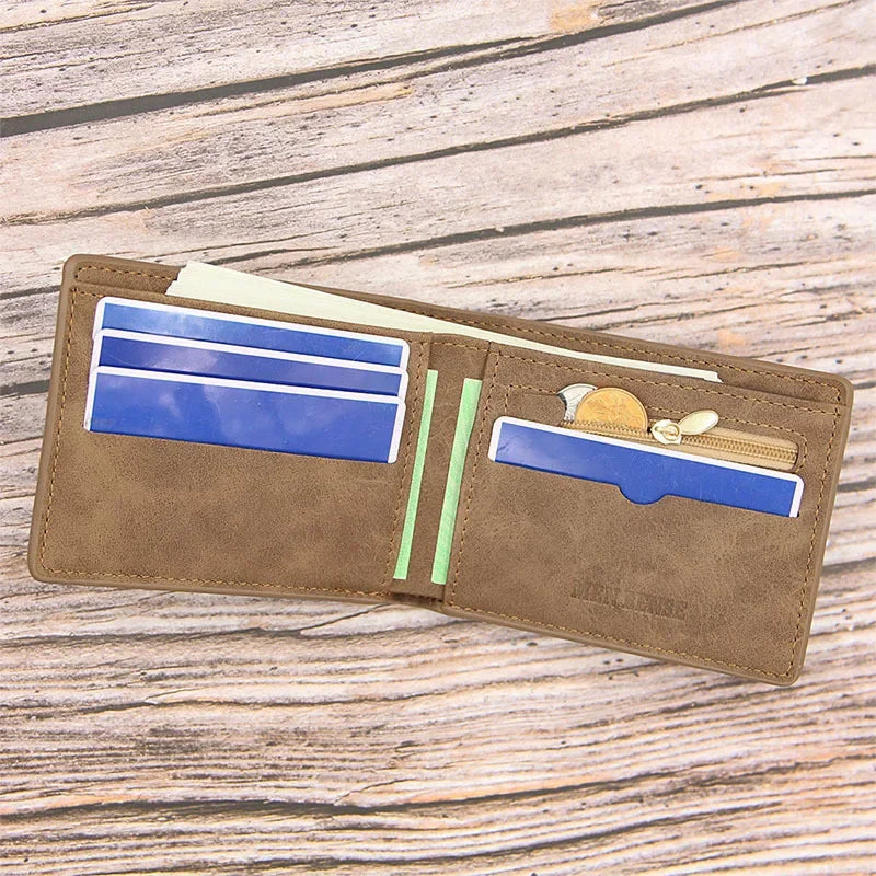 Business Men Wallets Small Money Purses Wallets New Design Dollar Price Top Men Thin Wallet with Coin Bag Zipper Coin Bag Wallet