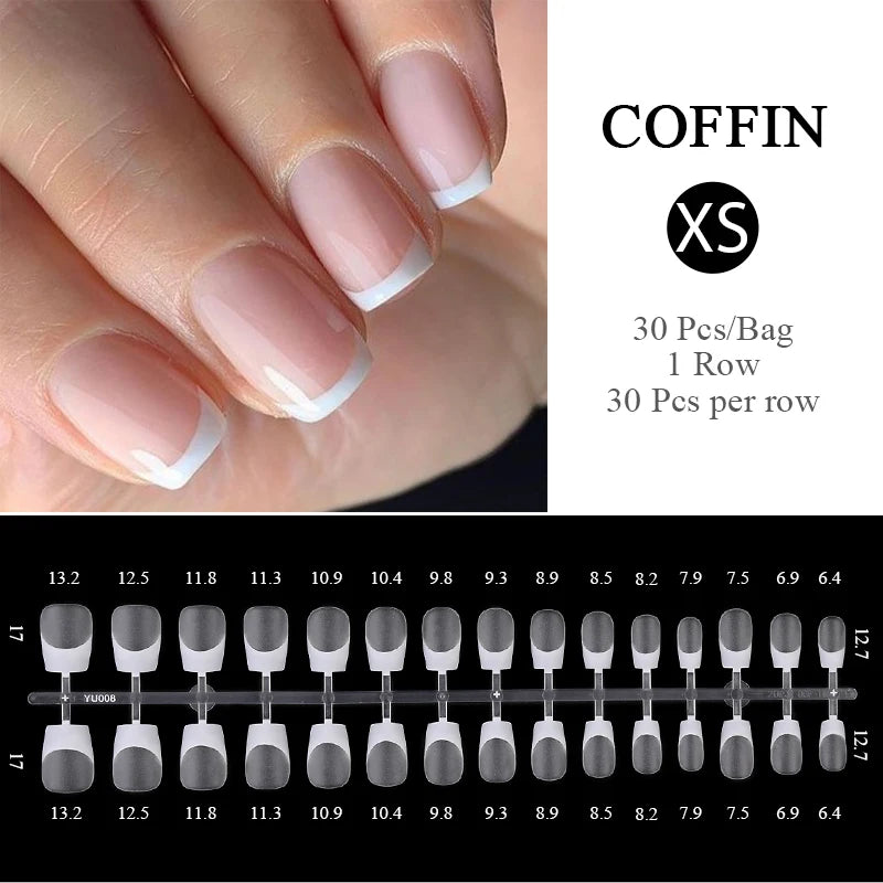 30pcs Gradient Fake Nails French Blush Nude Nail Waterproof Faux Medium Coffin False Nails Fingernails Press On Nails Tips  Mani
