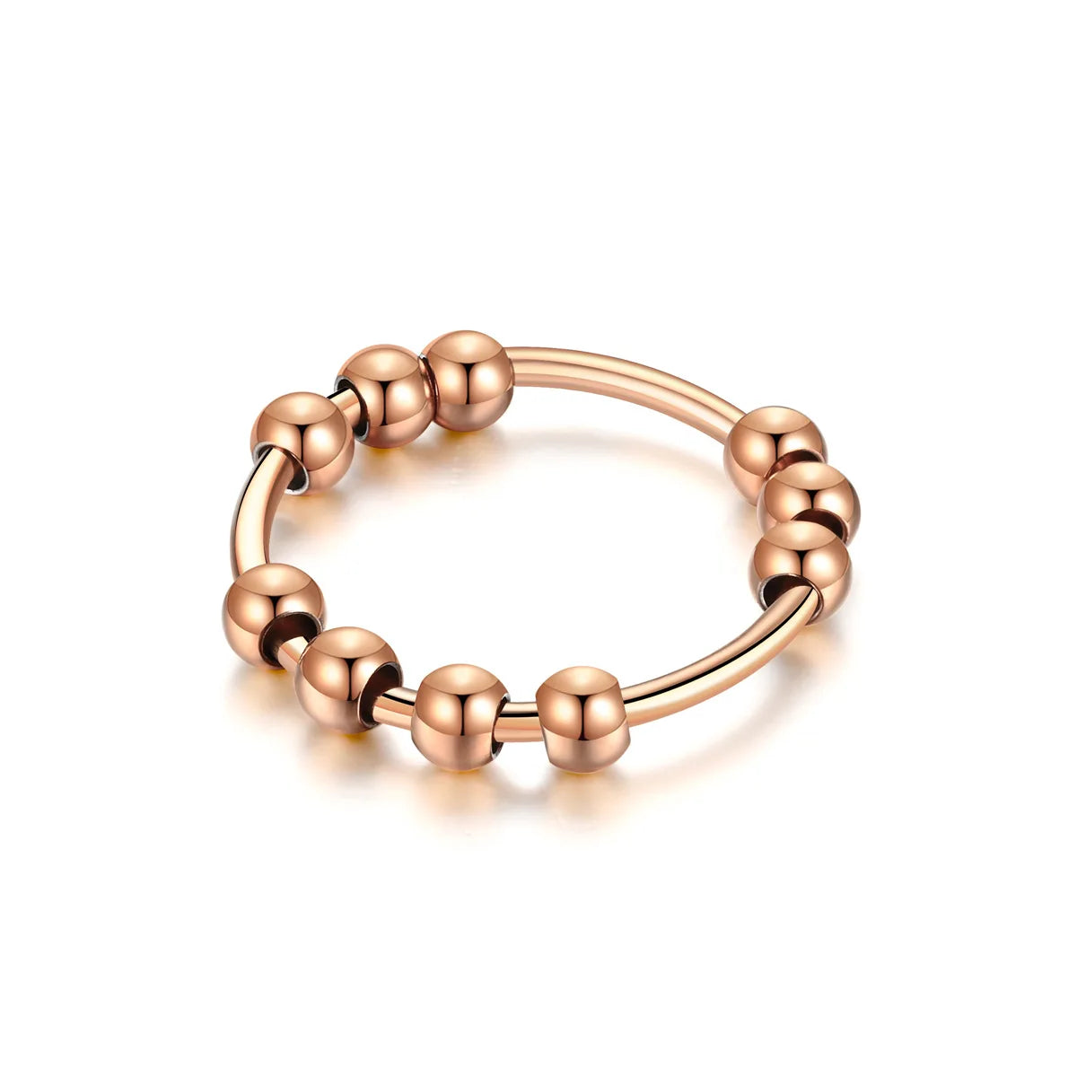 New Stainless Steel Beads Anxiety Rings Stress Relief Fidget Rings For Women Men INS Simple Style Fashion Jewelry Gifts Trend