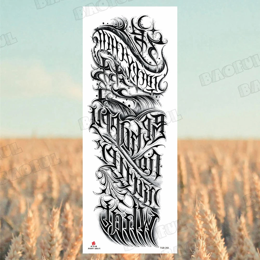 Arm Sleeve Temporary Tattoos For Women Men Realistic Wolf Lion Rosette War Maori Flower Fake Tattoo Stickers Sexy Thigh Tatoos