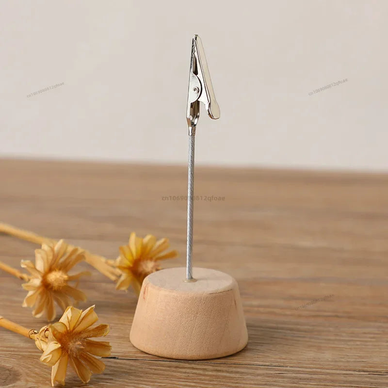 1PC Memo Clip Holders Place Card Stand Metallic Table Number Stand Photo Paper Clamp Romantic Photo Clip Desktop Decoration