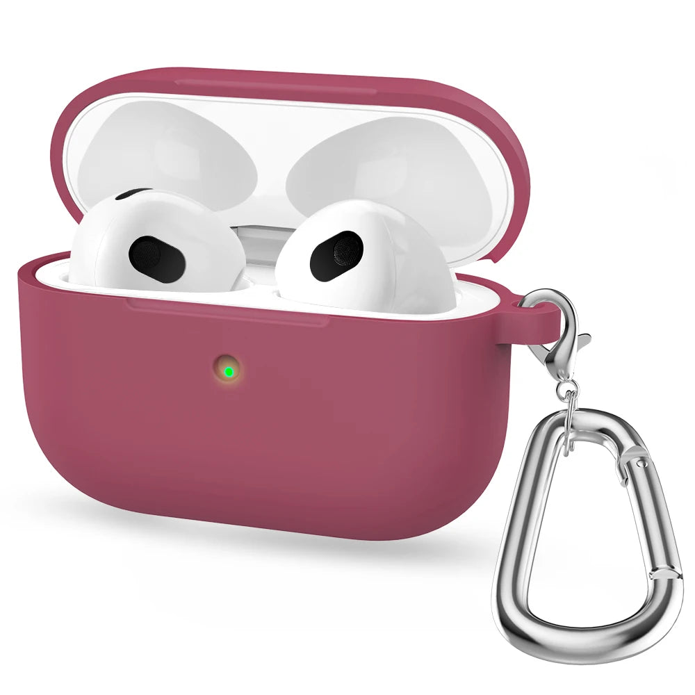 Origin Soft Silicone For Apple Airpods 3 Protective Case Bluetooth Wireless Earphones Cover Shell for Air Pods 3rd gen With Hook