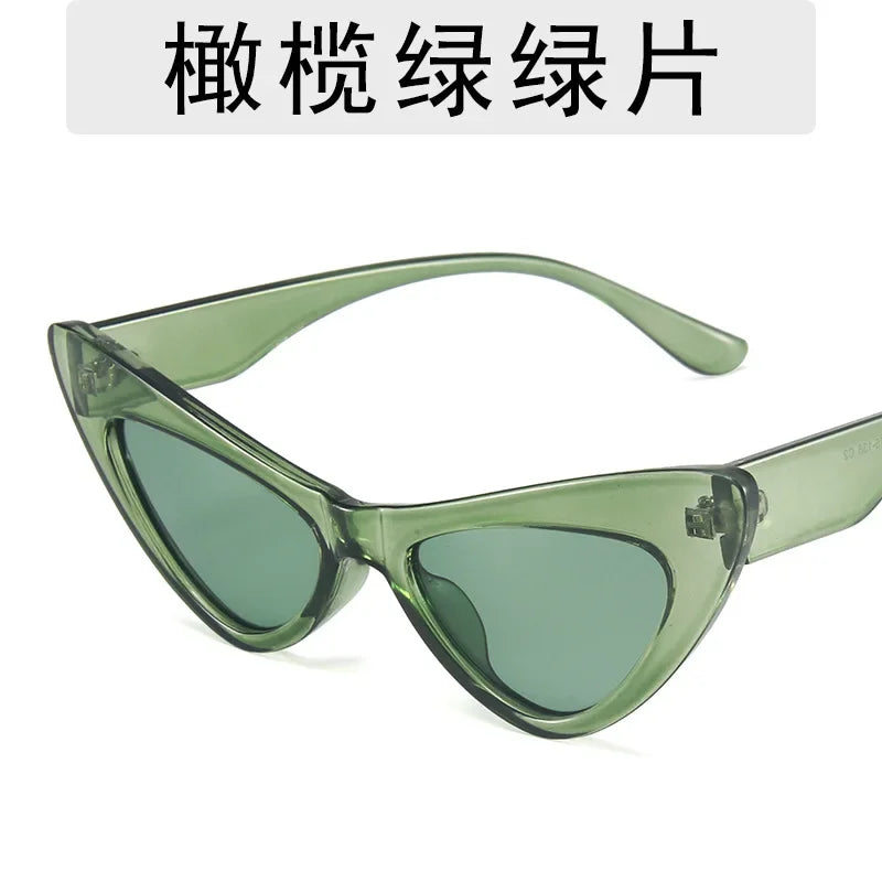 Fashion Cat Eye Sunglasses for Women 2023 New Fashion Vintage Personality Glasses Candy Colors Eyewear Outdoor Street Shooting