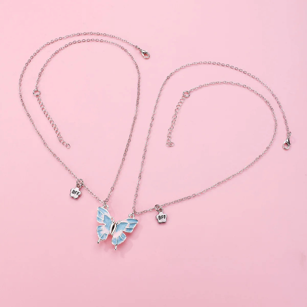 Best Friends Pendant Necklace For Woman Girls Magnetism Sequin Couple Crystal Chain Choke BFF Friendship Forever Jewelry Gift