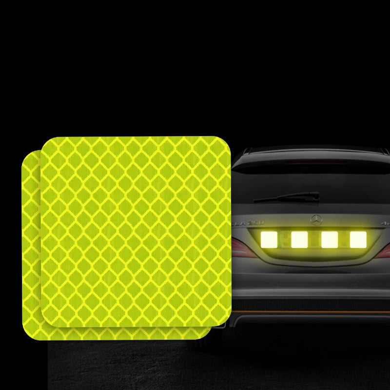 10pcs Car Bumper Reflective Stickers Reflective Warning Strip Tape Secure Reflector Stickers Decals Safety Warning 3*8CM