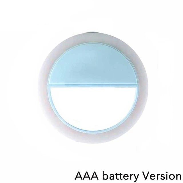 AAA Battery LED Selfie Lamp Mobile Phone Lens Portable Flash Ring Led Luminous Ring Clip Light For Cell Phone TikTok Video Live