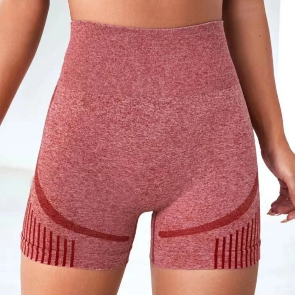 New Women Seamless Sports Yoga Shorts High Waist Lift Butt Running Gym Leggings Elastic Scrunch Sportswear