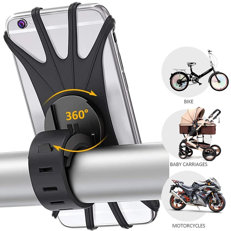 Silicone Bicycle Phone Holder Cellphone Bike MTB Mobile Stand Motorcycle Telephone Support Bracket Accessories for iPhone Xiaomi