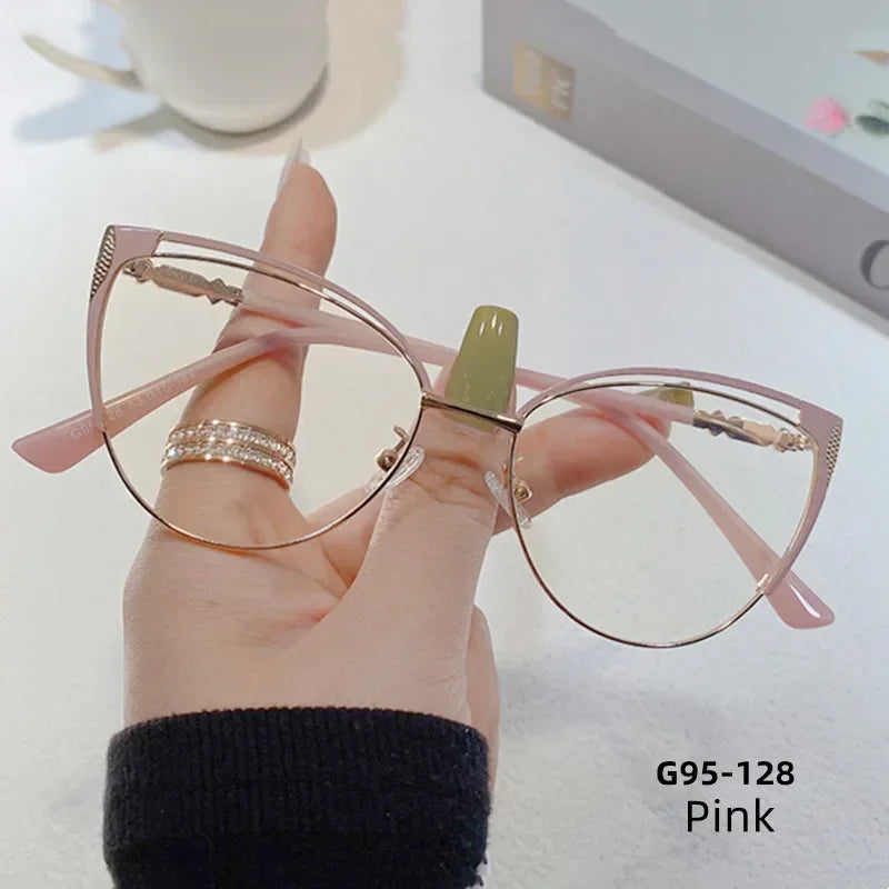 Brand Design Retro Lady Cat Eye Glasses Frame Anti Blue Light Computer Goggles Women Fashion Eyewear Gafas Mujer Anti Luz Azul