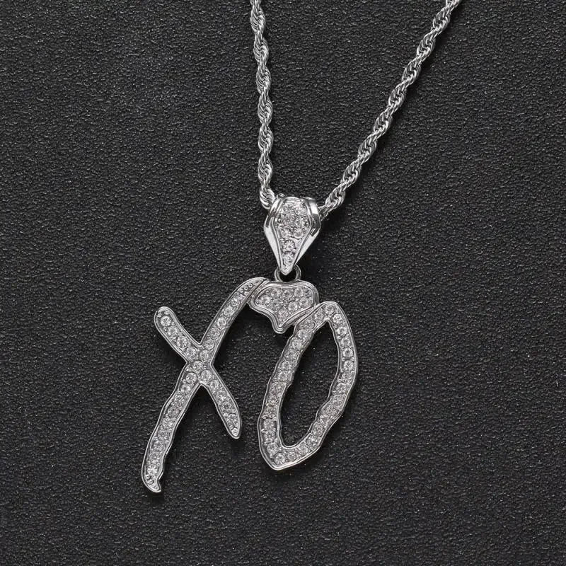 Iced Out Letter Savage Pendant Shiny Bing Cubic Zirconia Hip Hop Necklace Men\\\'s Cool Rock Rap Trend Jewelry