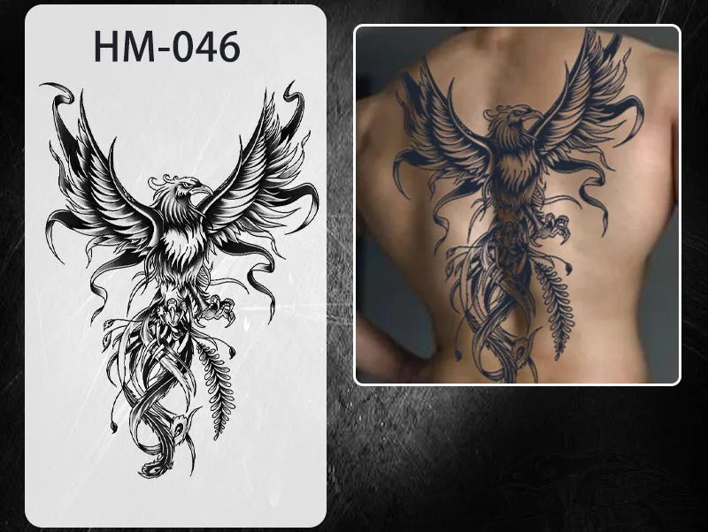 Angel Wings God Tattoo Stickers Realistic Juice Ink Semi Permanent Full Back Body Tattoo Temporary Lasting 2 Weeks Men Adult