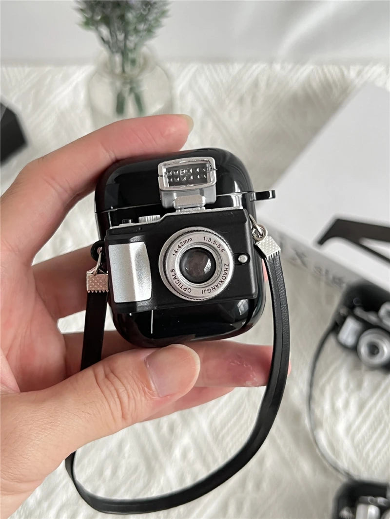 Earphones Case For Apple Airpods 3 2 1 Case Soft Silicone Headphone Case with Strap 3D Camera Cover for Air Pods Pro 1st 2nd Gen