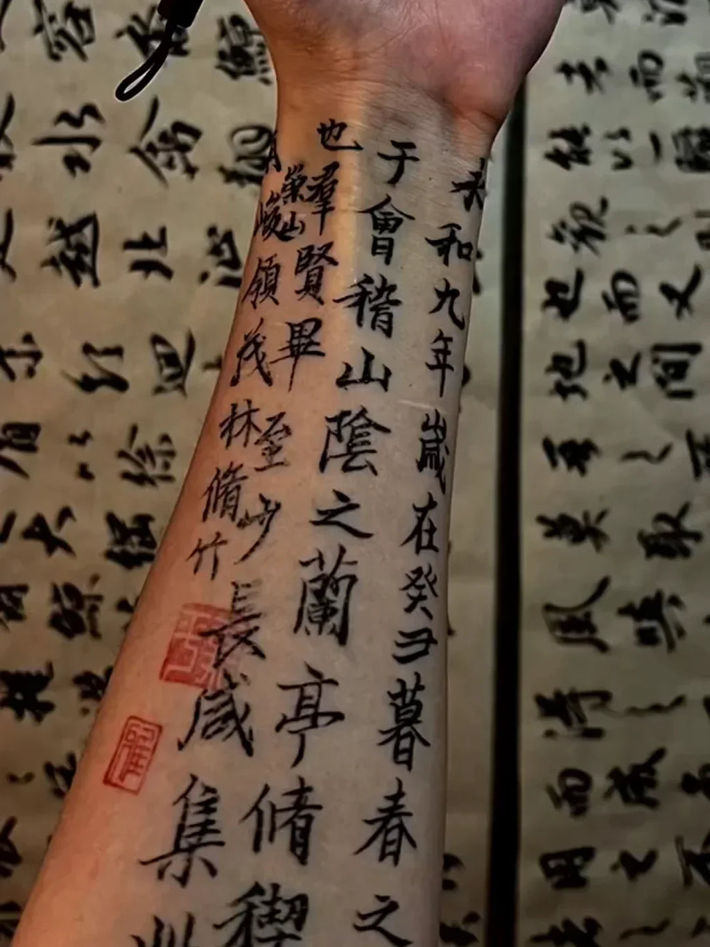 Chinese Ancient Calligraphy Herbal Temporary Tattoo Art Poem Fake Tattoo Lasting Tatto Sticker Waterproof Tatuajes Temporales