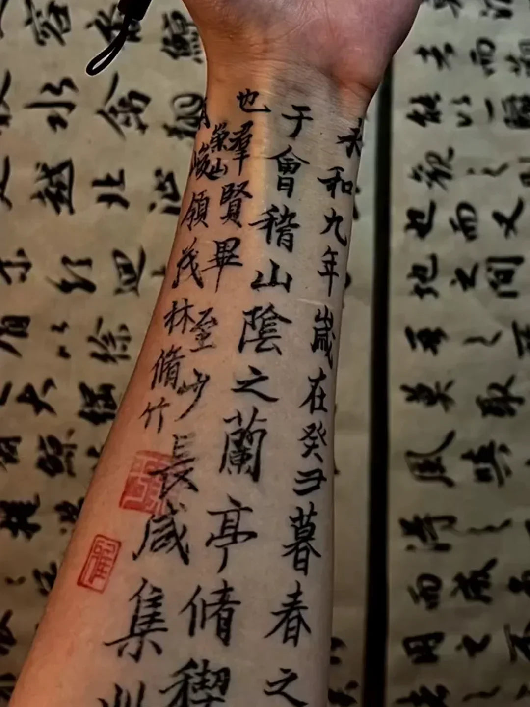 Chinese Ancient Calligraphy Herbal Temporary Tattoo Art Poem Fake Tattoo Lasting Tatto Sticker Waterproof Tatuajes Temporales